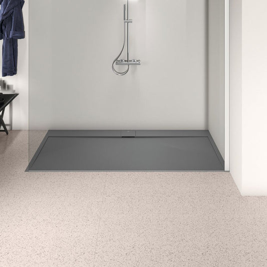 Правоъгълна душ кабина Ideal Standard i.life Ultra Flat S в асфалтено сиво 200x90 см