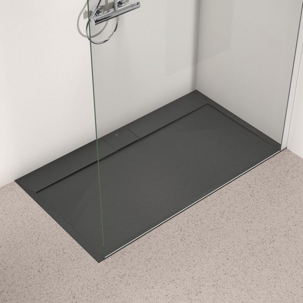 Ideal Standard i.life Ultra Flat S Rectangular Shower Tray Deep Black 140x80 cm
