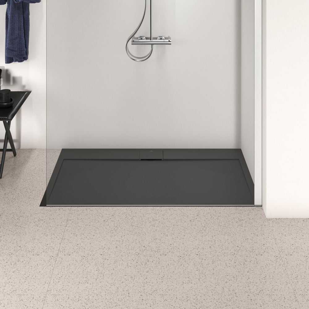 Ideal Standard i.life Ultra Flat S Rectangular Shower Tray Deep Black 140x80 cm