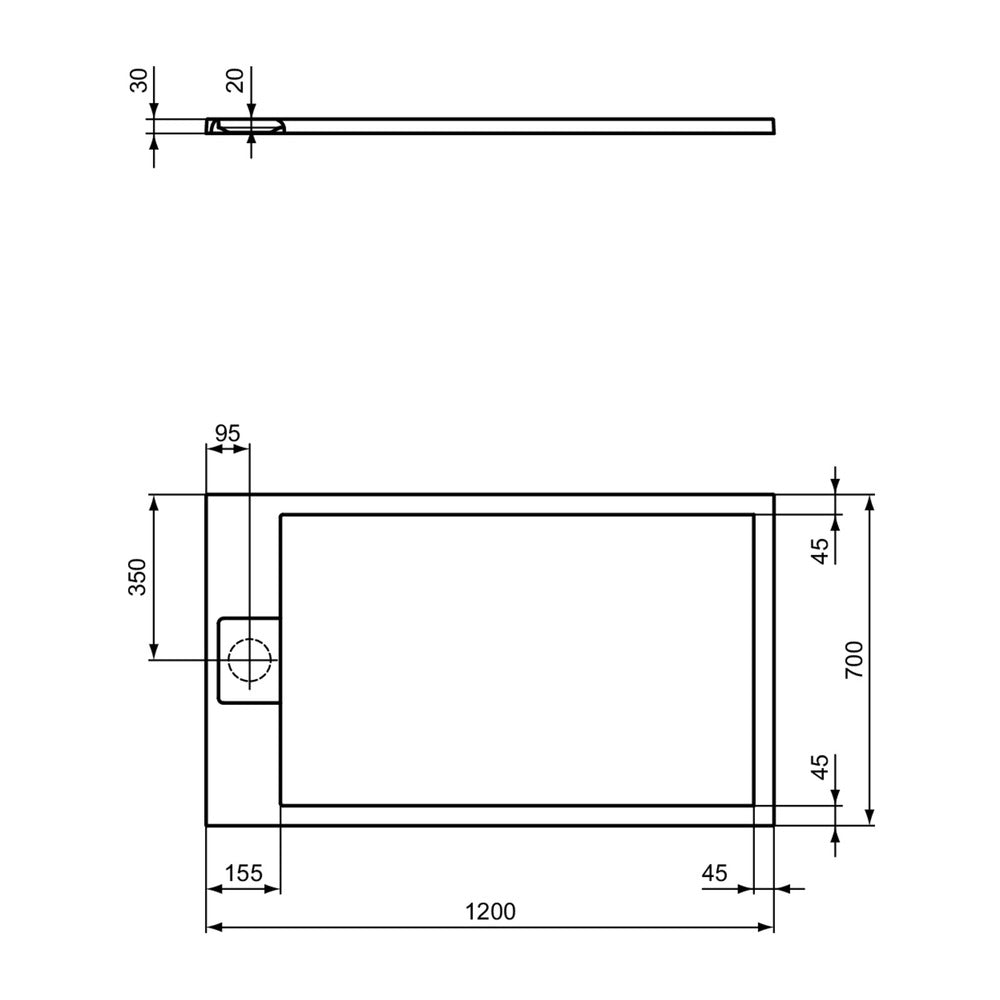 Правоъгълна душ кабина Ideal Standard i.life Ultra Flat S песъчлива 120x70 см