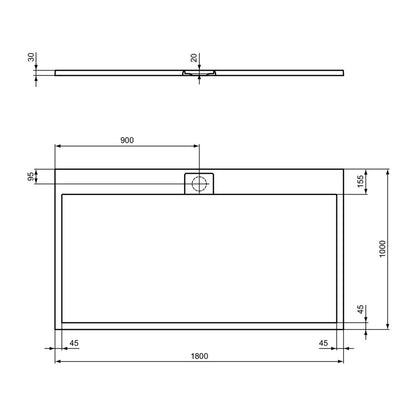 Правоъгълна душ кабина Ideal Standard i.life Ultra Flat S пясъчен 180x100 см