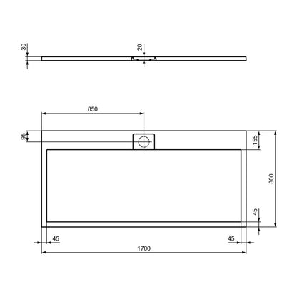 Правоъгълна душ кабина Ideal Standard i.life Ultra Flat S пясък 180x80 см