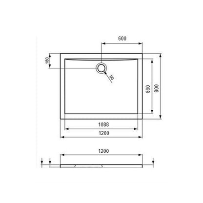 Правоъгълна душкабина Ideal Standard Ultra Flat 120x80 см