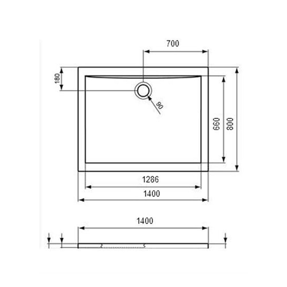 Ideal Standard Ultra Flat Rectangular Shower Tray 140x80 cm