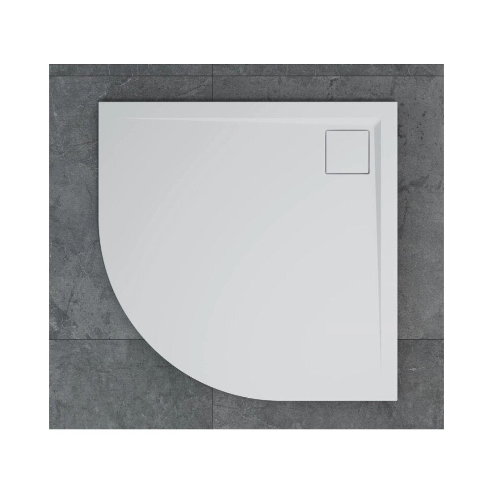 Полукръгла душ кабина бяла SanSwiss Livada W20R 80x80 см