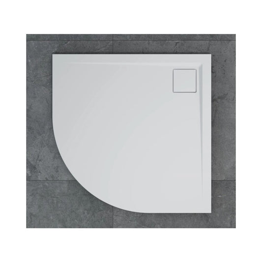 Полукръгла душ кабина бяла SanSwiss Livada W20R 80x80 см