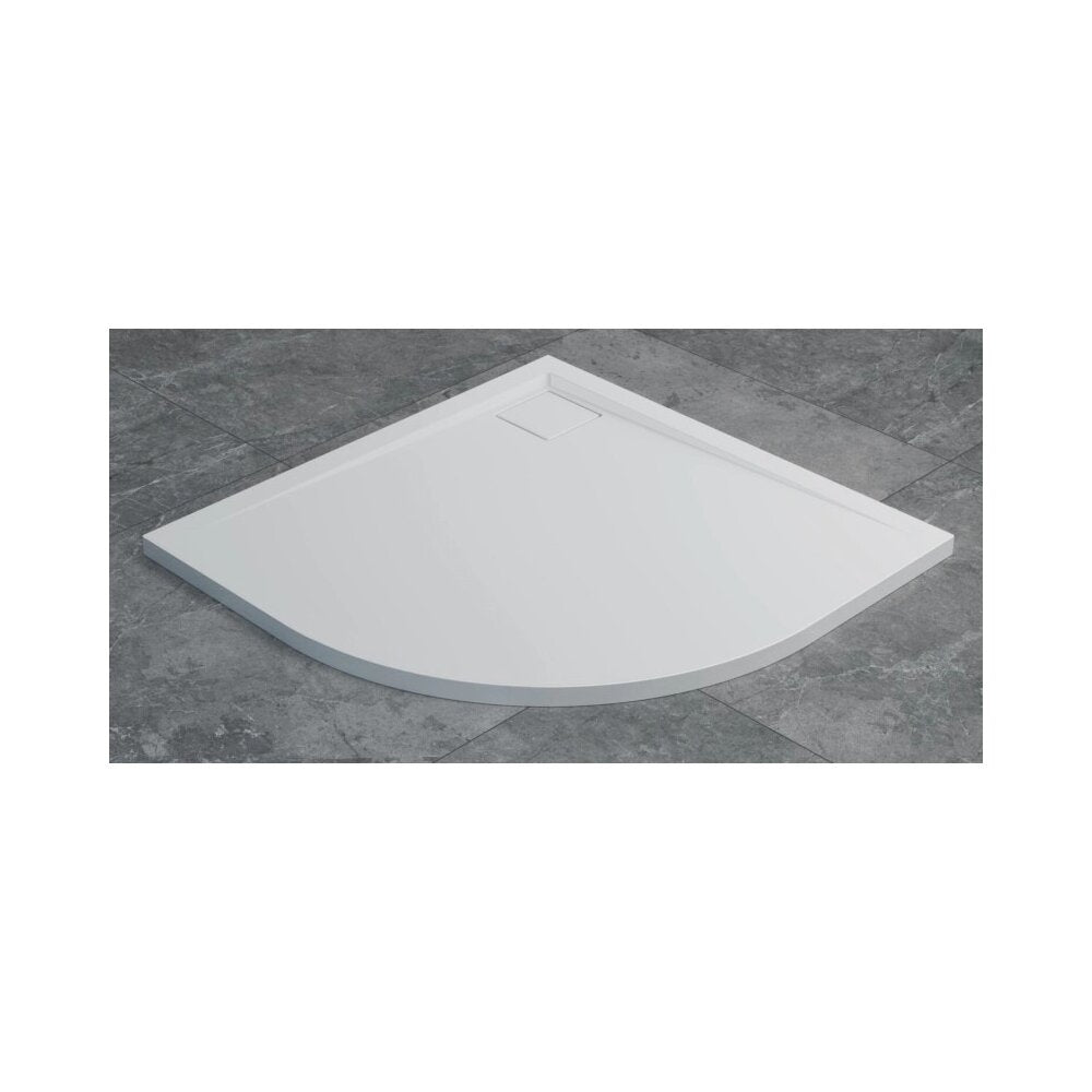 Полукръгла душ кабина бяла SanSwiss Livada W20R 80x80 см