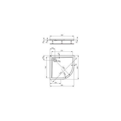 Полукръгла душ кабина Ideal Standard Ultra Flat 90x90
