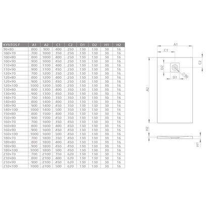 Правоъгълна композитна душ кабина Radaway Kyntos F 100x90 cm черна