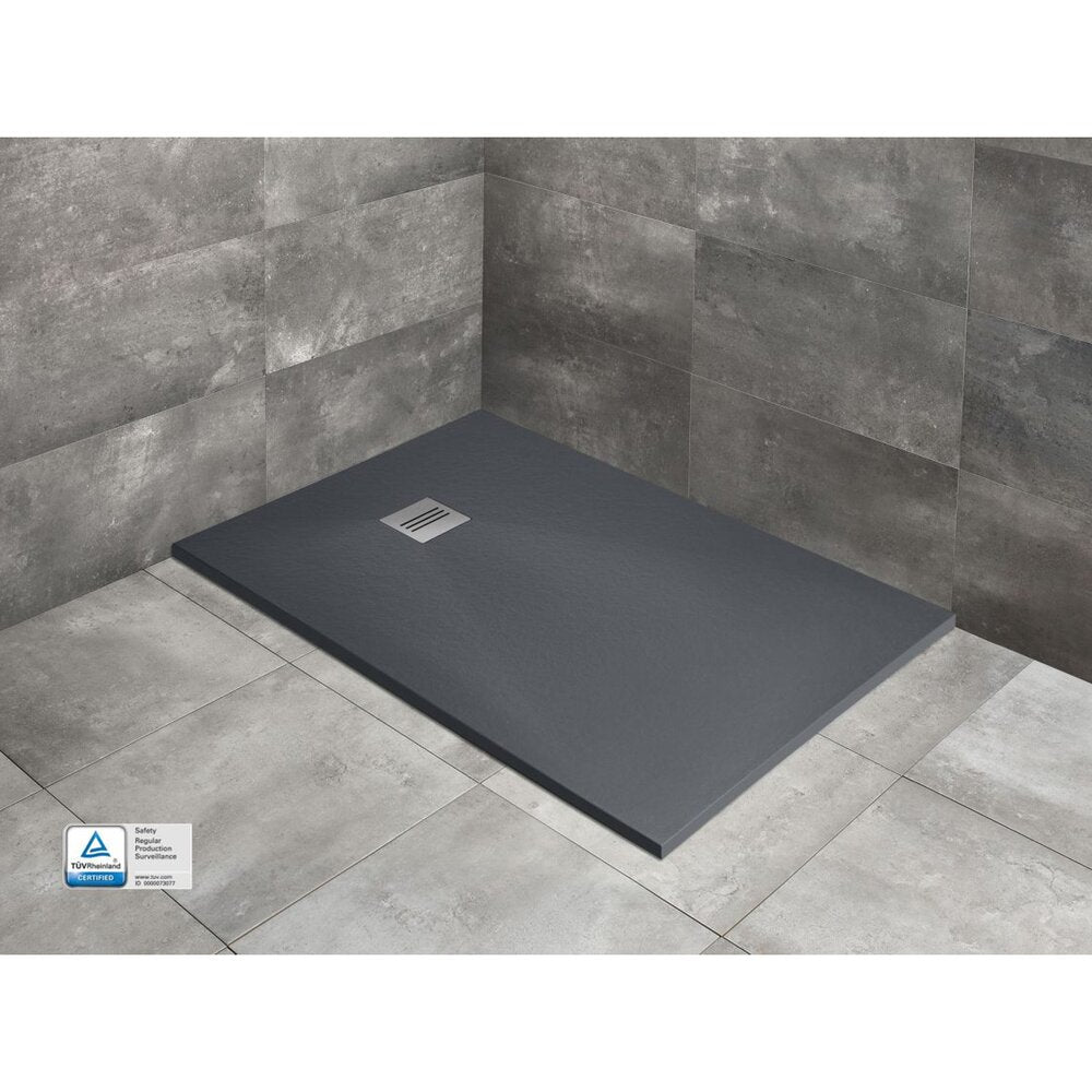 РадAway Kyntos F композитен правоъгълен душ под 120x70 cm антрацит