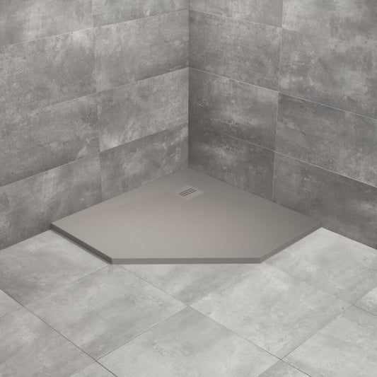 ПентAGONална душ кабина Radaway Kyntos PT 80x80 cm сив цимент