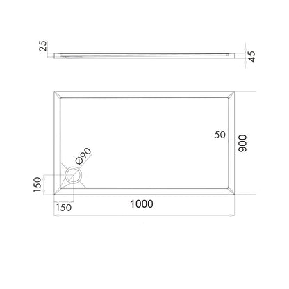 Omnires Merton Rectangular Shower Tray White 90x100 cm