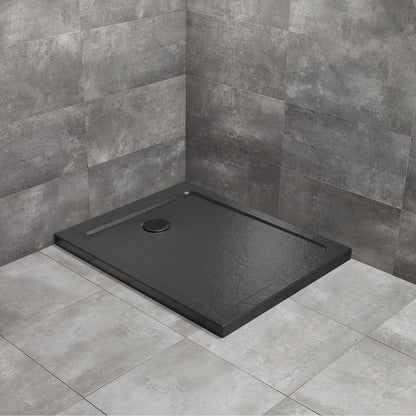 Правоъгълна душ кабина Radaway Doros F Stone 90x70 cm черен акрил