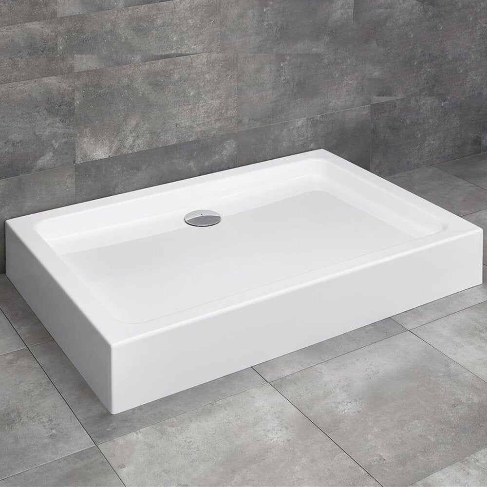 Правоъгълна душ кабина Radaway Laros D Compact 90x80 cm бял акрил