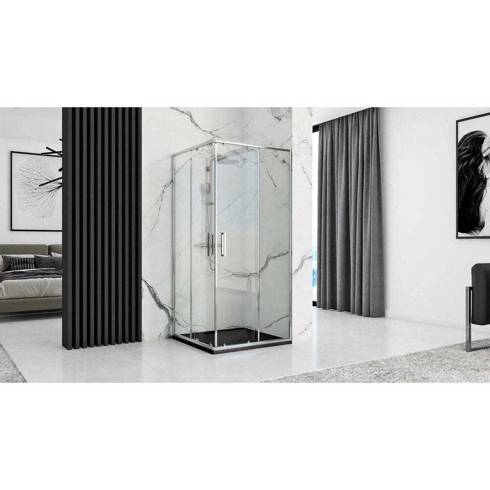 Rea Grand Rectangular Shower Tray 80x100 Black
