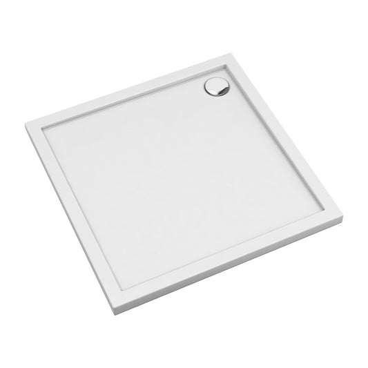 Square Acrylic Shower Tray Omnires Merton White 80x80 cm