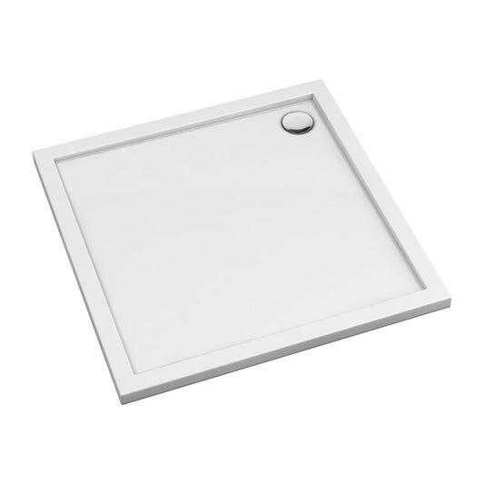 Square Acrylic Shower Tray Omnires Merton White 90x90 cm