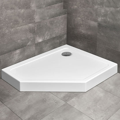 Пентагонална душ кабина Radaway Doros PT E Compact 100x80 cm акрил бяла дясна