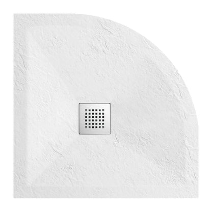 Полукръгла душ кабина Balneo Stone Tray от композит 80x80 бяла