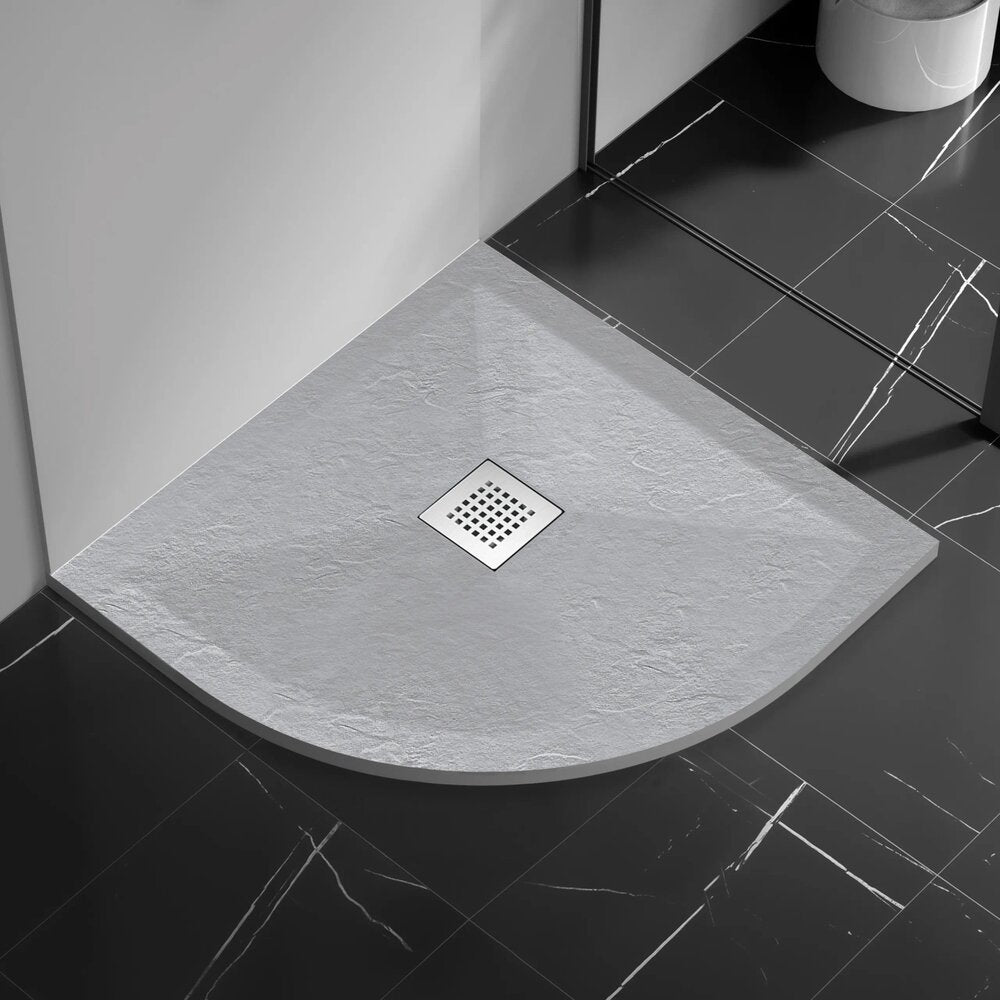 Семирундова душ кабина Balneo Stone Tray от композит 80x80 светло сива