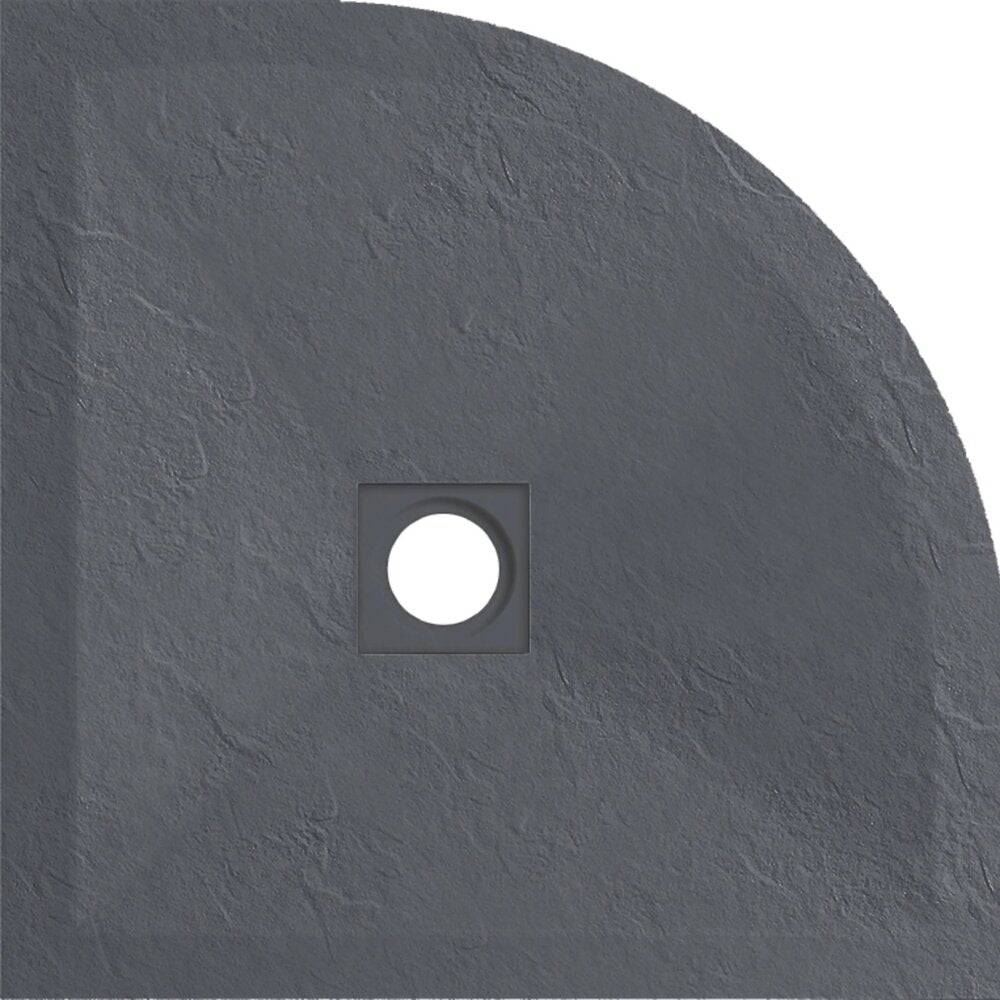 Семирондова душ кабина Balneo Stone Tray от композит 80x80 тъмен сив