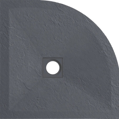 Семирондова душ кабина Balneo Stone Tray от композит 80x80 тъмен сив