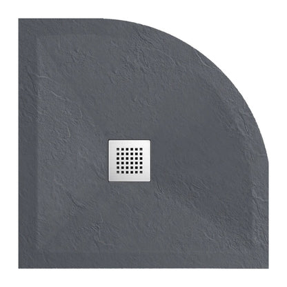 Полукръгла душ кабина Balneo Stone Tray от композит 90x90 тъмен сив