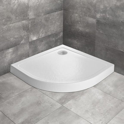 Полукръгла душ кабина Radaway Doros A Compact Stone 90x90 cm бяла акрилна