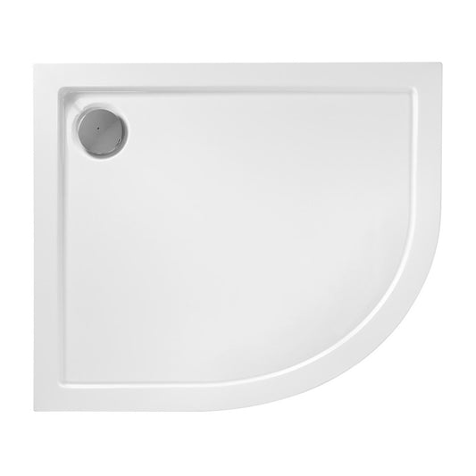 Rea Look Semi-Round Shower Tray 80x100 White Left