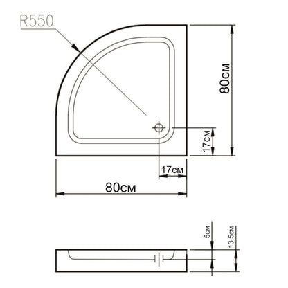 Семиротунна душ кабина Inter Ceramic 80x80 см, бял финиш