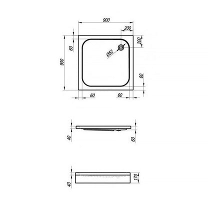 Кабина за душ Kolpasan Trin квадратна 90x90 см