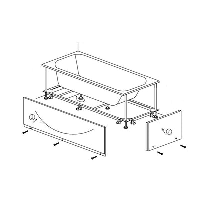 Rigidizing Frame with Front and Side Panel for Kolpasan Elektra Bathtub 170x70 cm