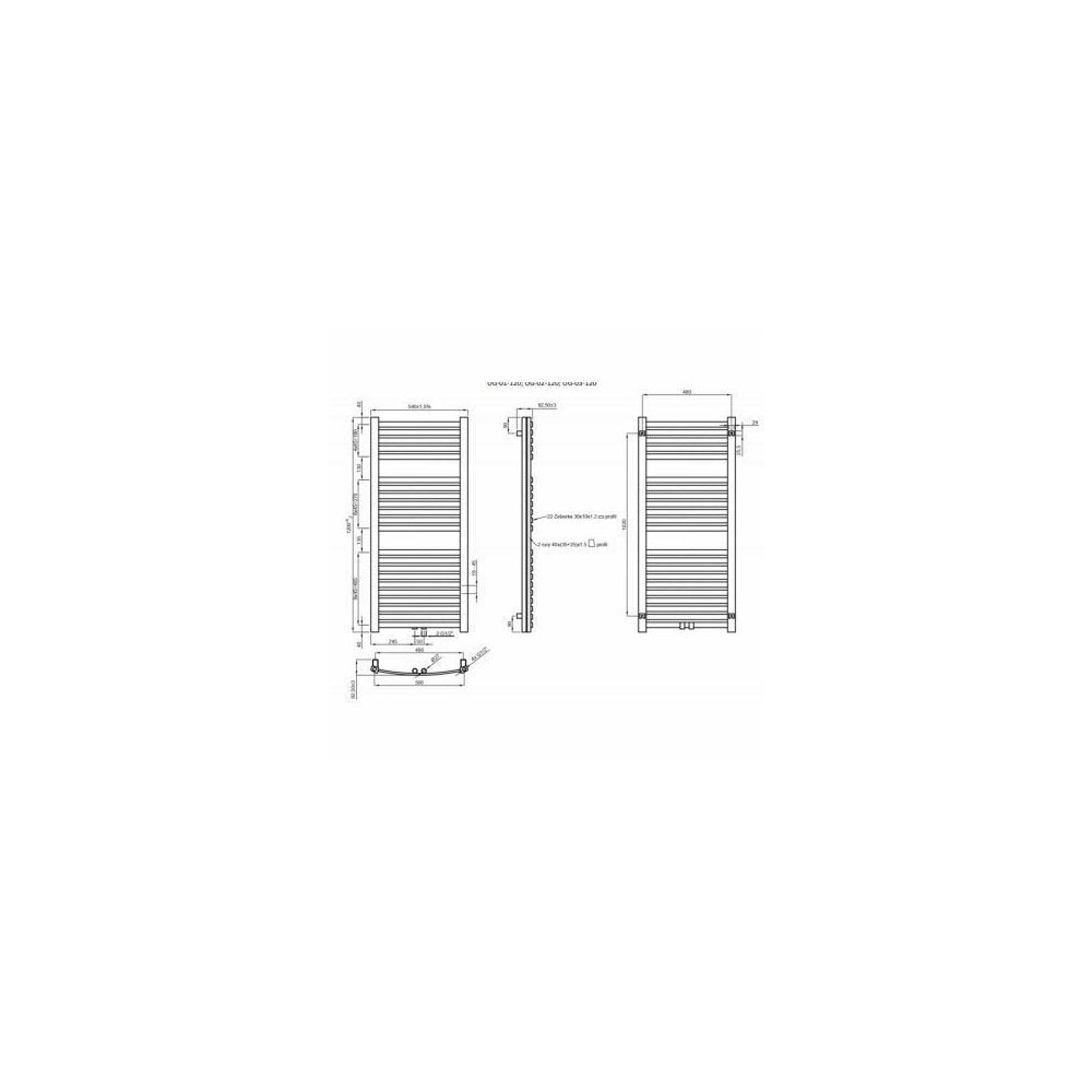 Портативен радиатор за баня Invena 54x120 см черен