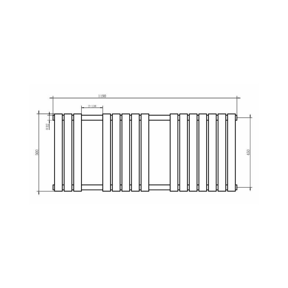 Сушилник за кърпи Rune Hima 1200x500 mm матово черен