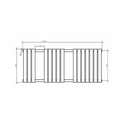 Сушилник за кърпи Rune Hima 1200x500 mm матово черен