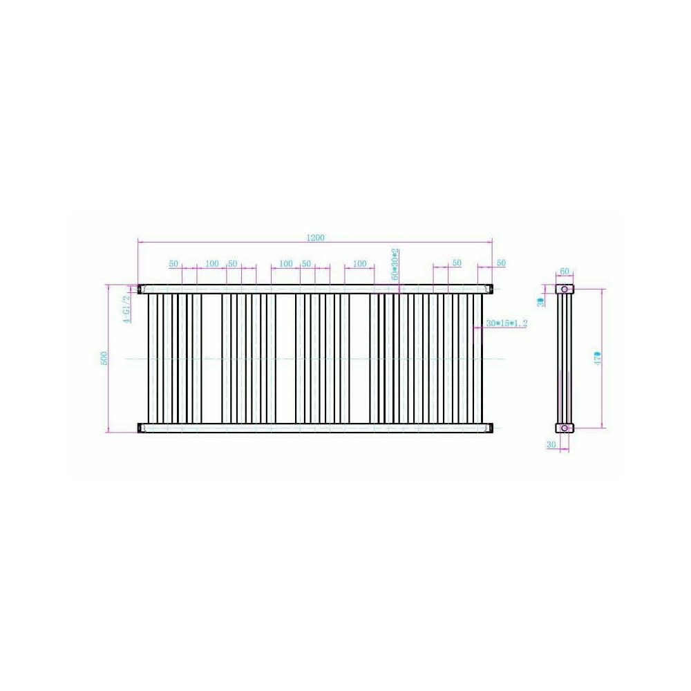 Сушилник за кърпи Rune Lykke 1200x500 mm бял гланц