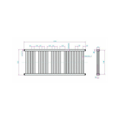 Сушилник за кърпи Rune Lykke 1200x500 mm бял гланц