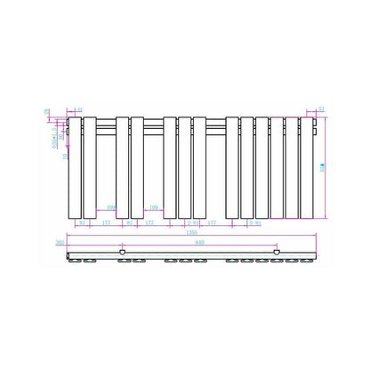 Сушилник за хавлии Rune Lysa 1355x550 mm бял гланц