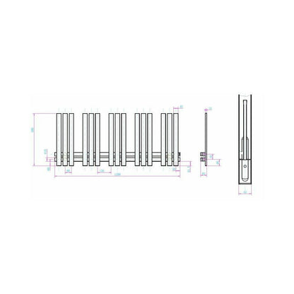 Сушилник за кърпи Rune Lysa Slim 1200x500 mm мат антрацит