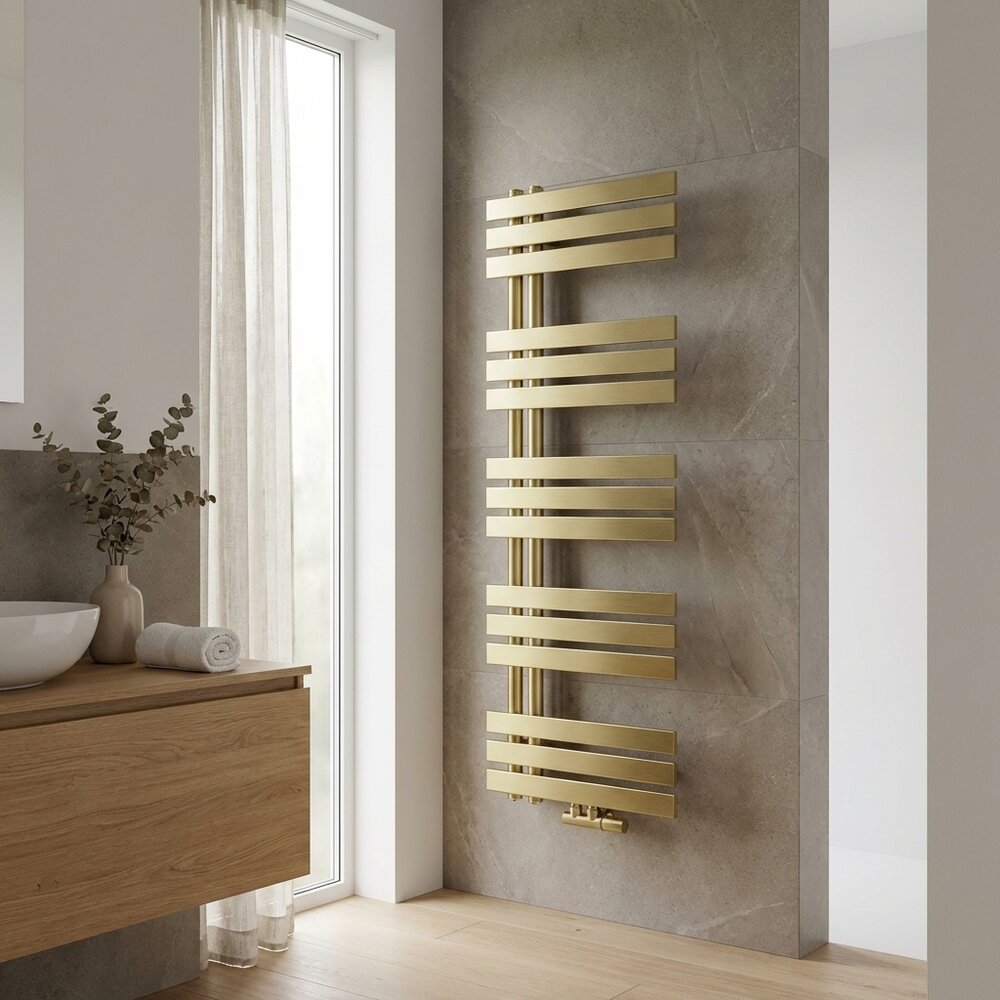 Сушилник за хавлии Rune Lysa Slim 1200x500 mm с brushed gold покритие