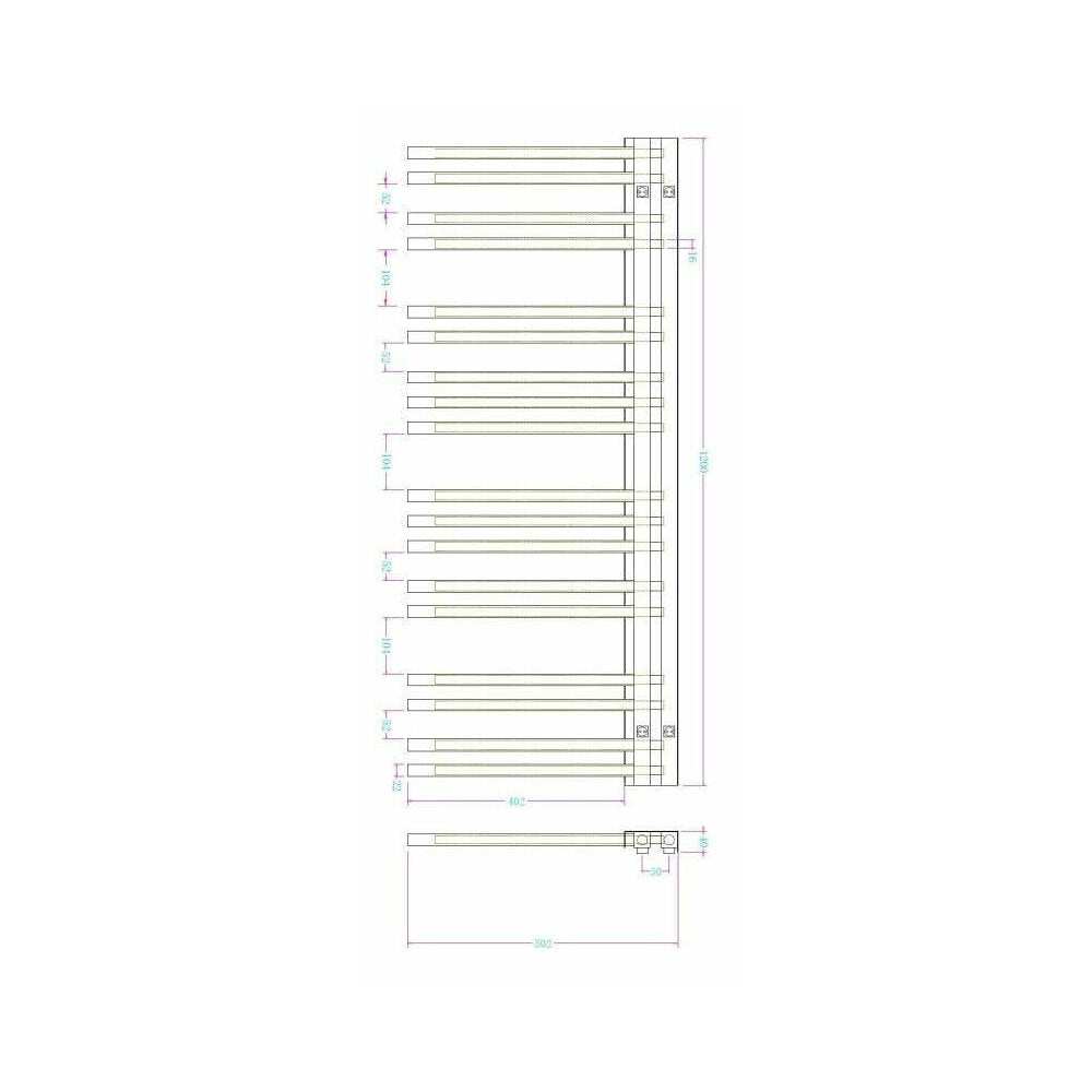 Сушилник за хавлии Rune Nemi 1200x502 mm матово черен