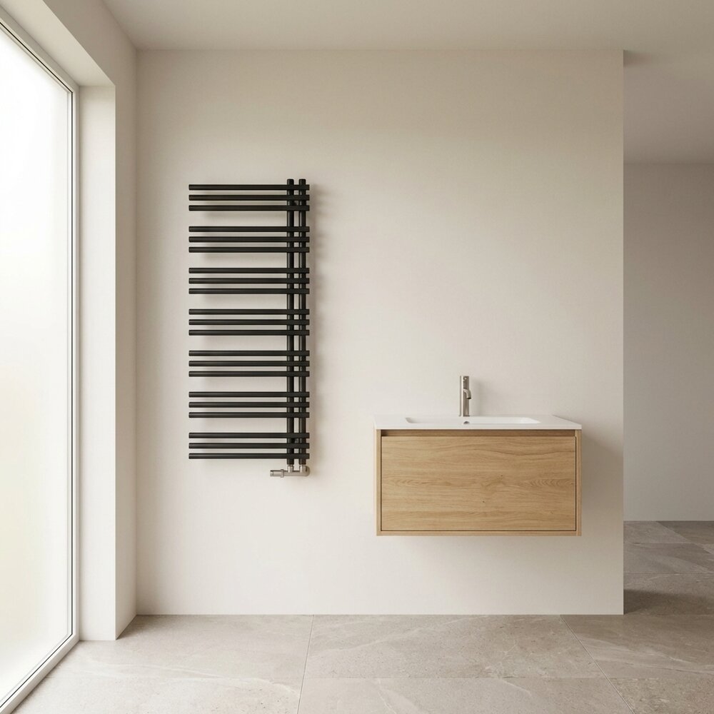 Сушилник за кърпи Rune Tindra 1250x500 mm матово черен