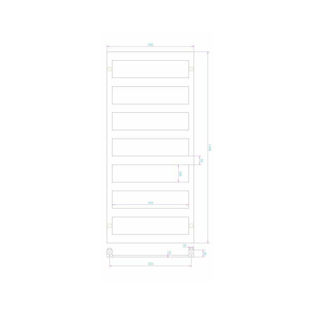 Сушилник за хавлии Rune Vok 1100X500 mm бял гланц