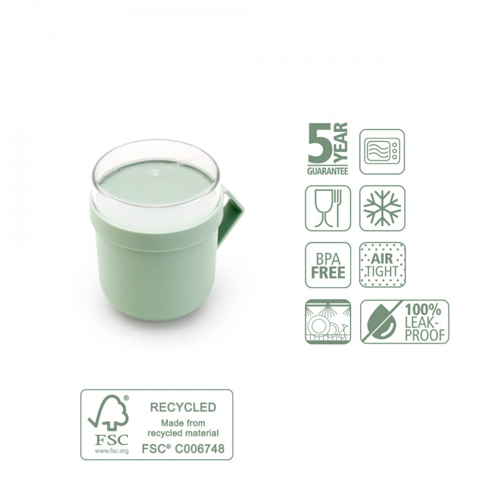 Кана с капак Brabantia Make&Take 600ml, Jade Green 1006294