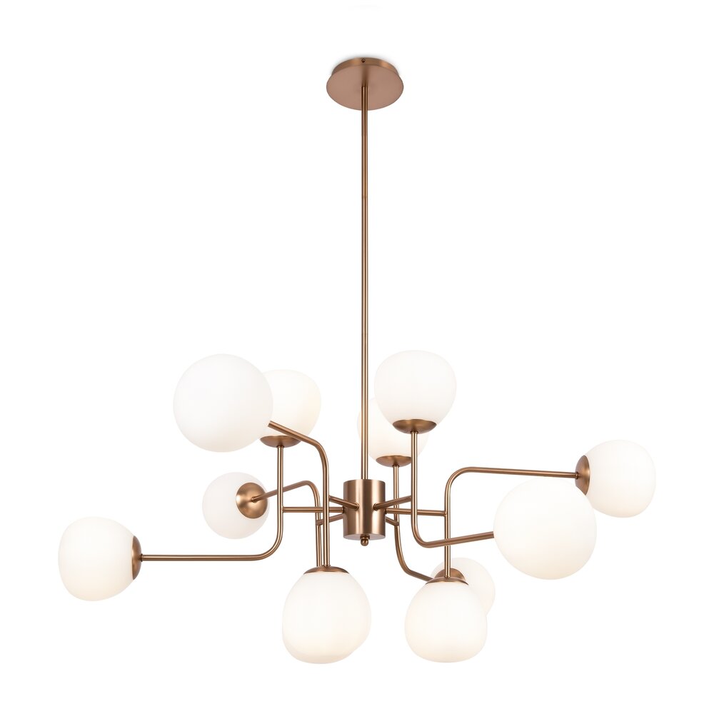 Maytoni Erich Brass/White Chandelier 12 Bulbs