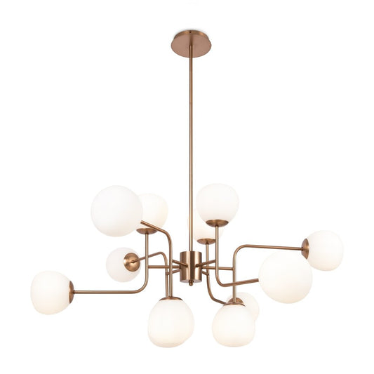 Maytoni Erich Brass/White Chandelier 12 Bulbs
