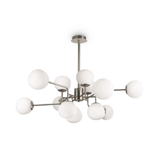 Maytoni Erich Nickel/White Chandelier 12 Bulbs