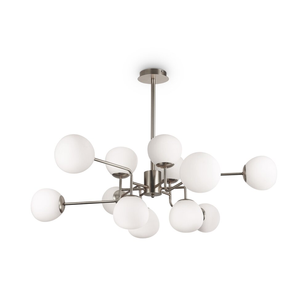 Maytoni Erich Nickel/White Chandelier 12 Bulbs