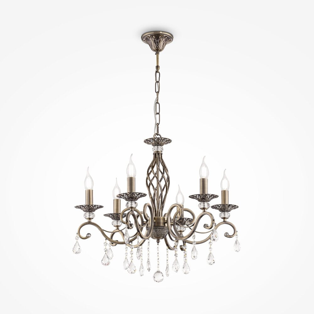 Maytoni Grace Brass Chandelier 6 Bulbs