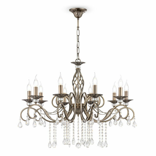 Maytoni Grace Brass/Transparent Chandelier 10 Bulbs